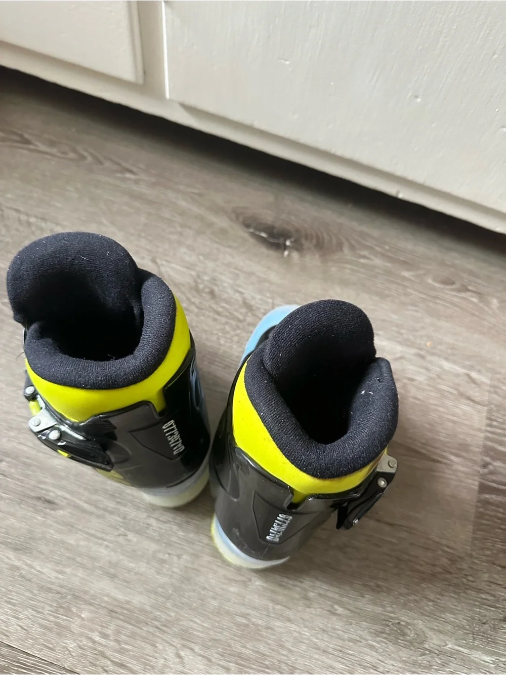 Kids Ski Boots - Blue, Black & Yellow
